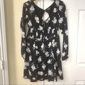 Black Light Pink Flower Express Dress